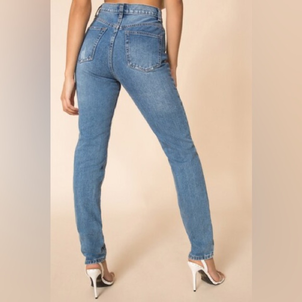 super down Ashley High Rise Jeans in Mid Blue Wash Size Medium - Picture 10 of 10